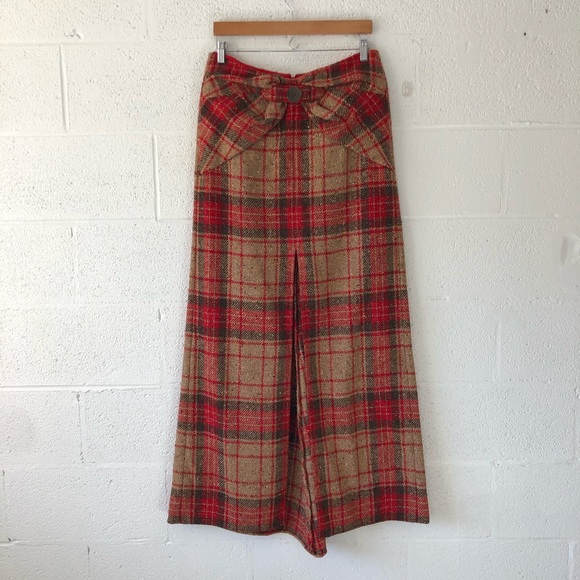 Valentino Plaid Wool Front split maxi skirt sz: 12 NWT - Picture 2 of 14